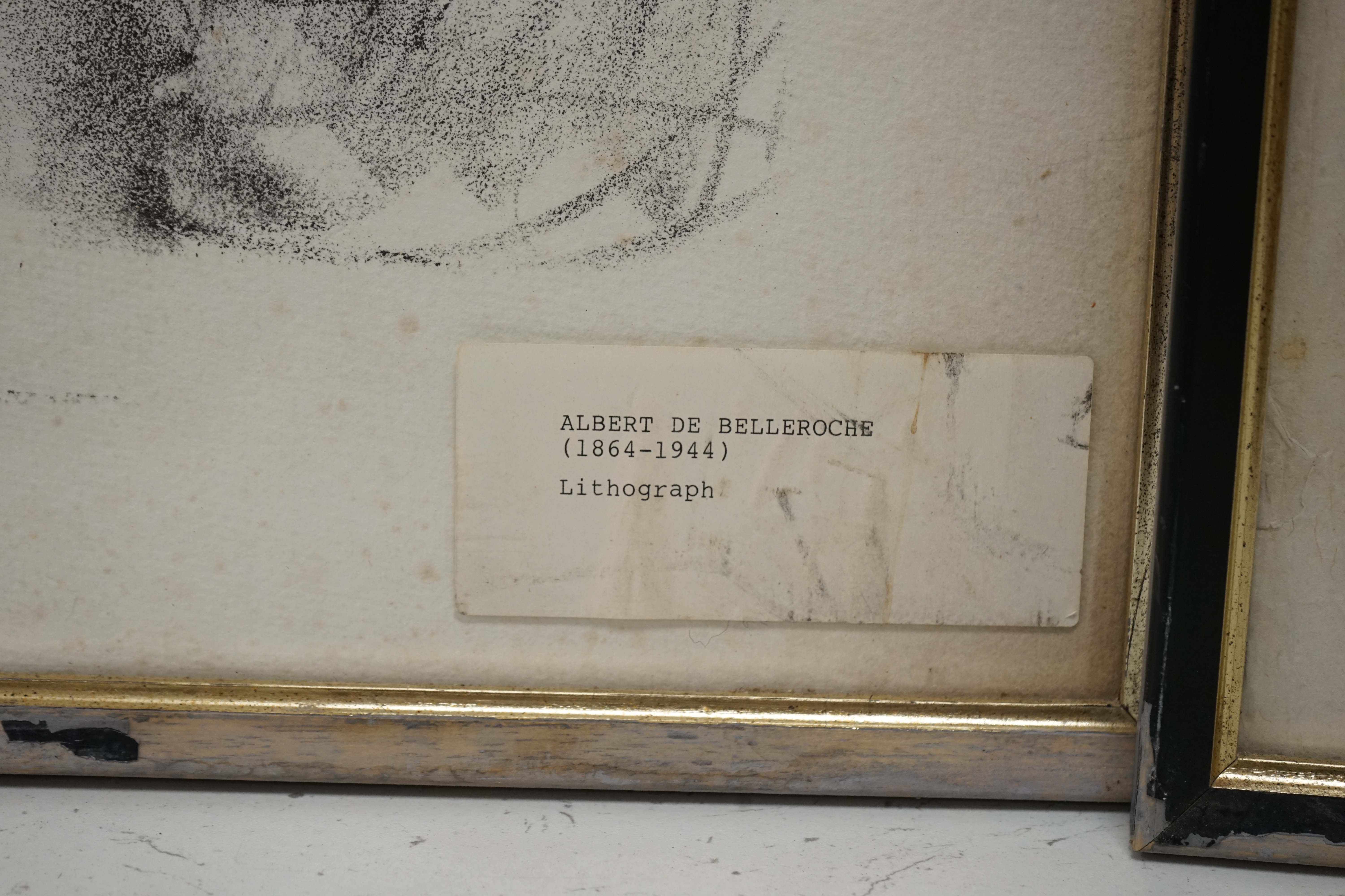 Albert de Belleroche (1864-1944), three lithographs to include ‘La Femme Arabe’ and two other portraits, one signed in pencil, others unsigned, largest 65 x 54cm. Condition - fair, some staining